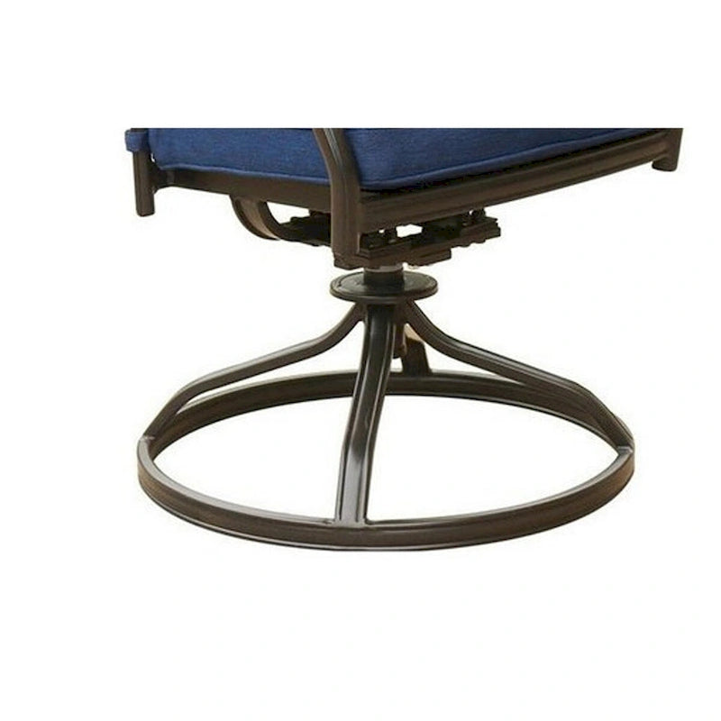 Chaise de salle à manger moderne pivotante de 25 pouces avec coussin pour patio, lot de 2, bleue