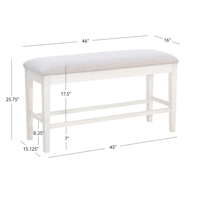 Banc de salle à manger blanc capitonné avec rangement